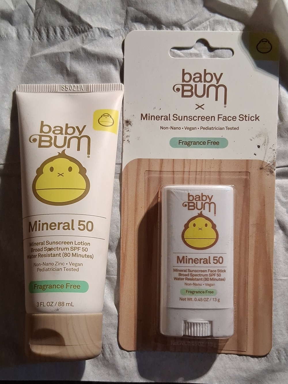 (2) BABYBUM MINERAL SUNSCREEN SPF  50 Lotion & Stick